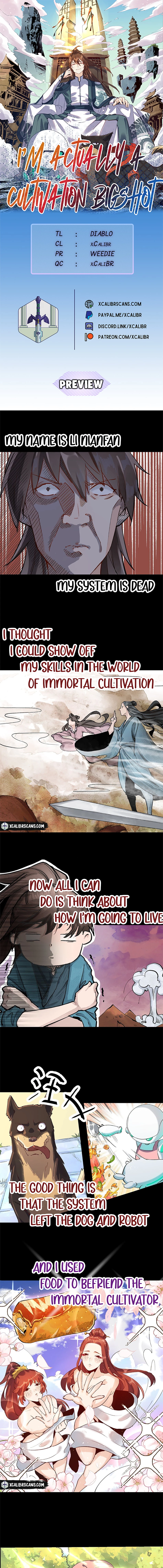 Read I’m Actually a Cultivation Bigshot EN Manga Online