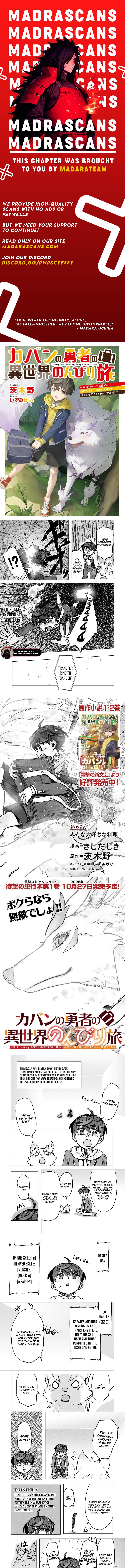 Read Kaban no Yuusha no Isekai Nonbiri Tabi ~Jitsuwa _Kaban_ wa nani demo Kyuushuu Dekirushi, Nihon kara nandemo Toriyose ga Dekiru Cheat bukideshita EN Manga Online
