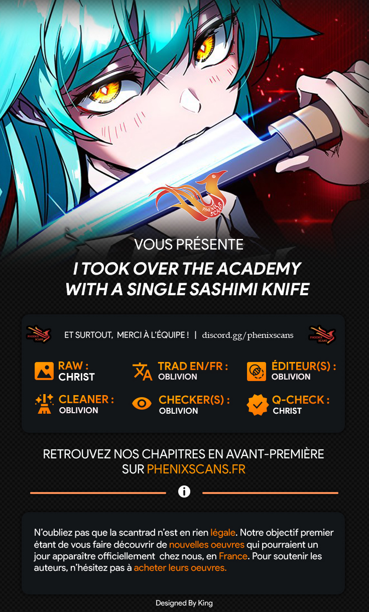 Read Conquering the Academy with Just a Sashimi Knife FR Manga Online